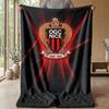 OGC Nice FC Weiche Flanell-Fleece-Decke Leichte Gemütliche Warme Überwurfdecke für Sofa Bett Heimdekoration