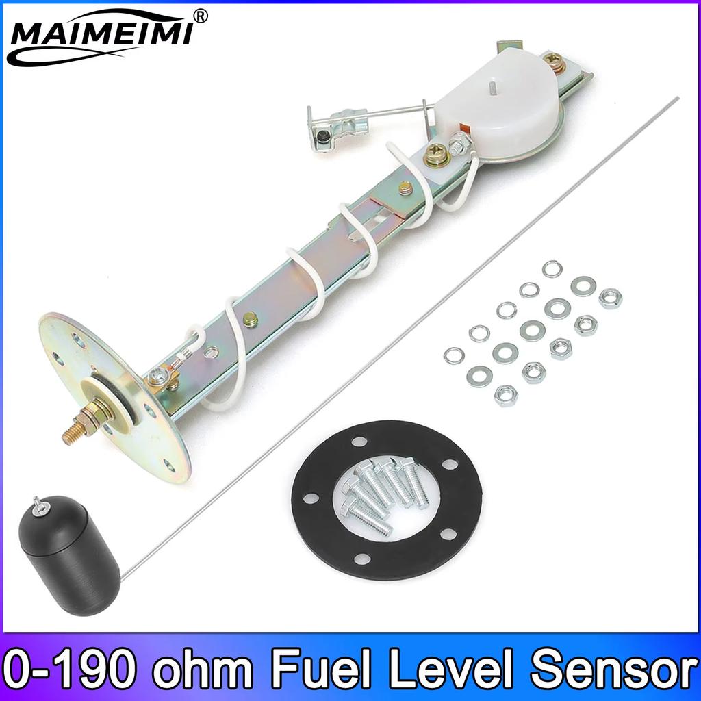 52mm Fuel Level Meter 7 Color Backlight Indicator Gauge 0-190ohm Signal with Alarm 12V 24V Volts Waterproof for Car Boat