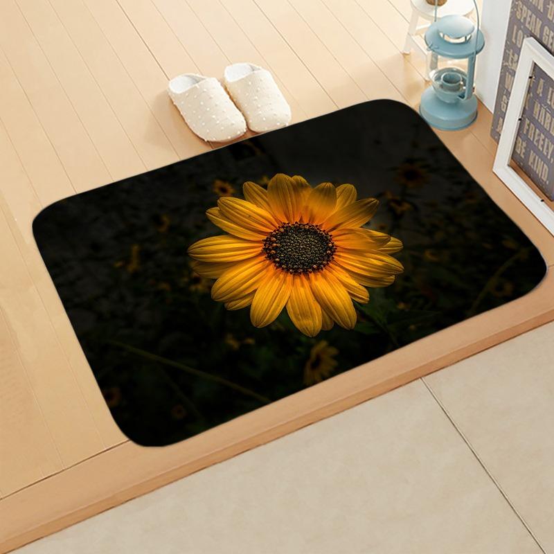 Sunflower Printed Doormat Soft Comfortable Welcome Carpet Home Living Room Bedroom Door Non-slip Doormat Toilet Floor Home Mat