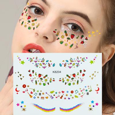 Children‘s Party Face Makeup Decoration Tattoo Sticker Mermaid Animal Fun Temporary Tattoo Sticker Water Transfer 1pc