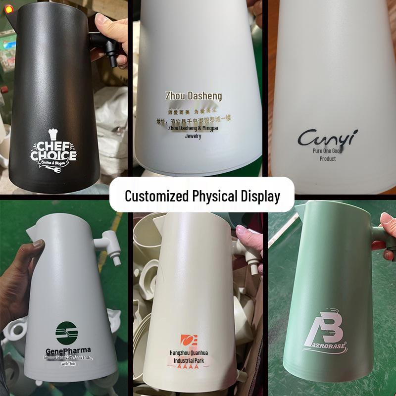 Press-Type Smart Insulated Kettle with Glass Liner - Large Capacity Thermos for Home Use