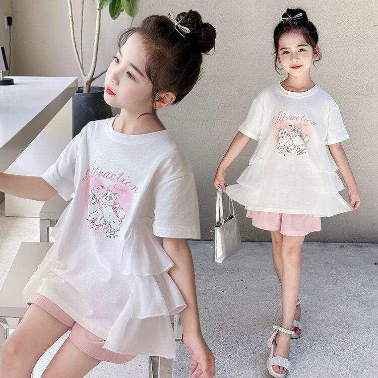 Summer Girls Fashion Short Sleeve T Shirt Dress Stylish Kids Casual Dress