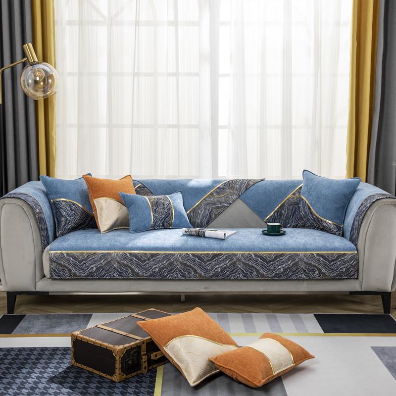 

Высокоточная жаккардовая диванная подушка с синельной строчкой, современный минималистичный универсальный нескользящий диван на четыре сезона, полотенце 70*70