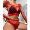 Seksowne siatkowe bodystocking dla kobiet erotyczne kabaretki seksowna bielizna sukienka z odkrytymi plecami kostiumy miś body seksowna bielizna porno