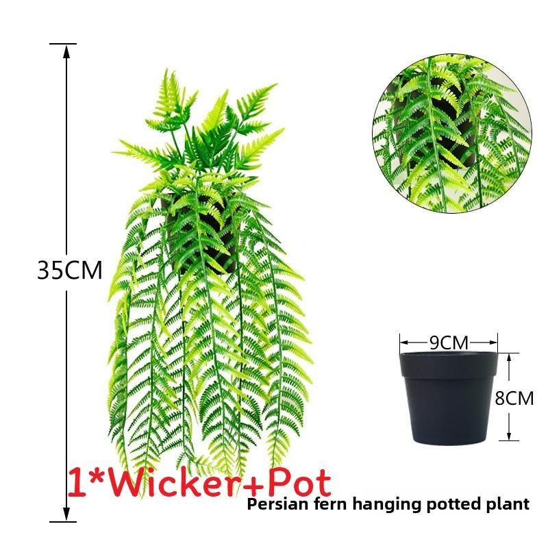 Faux Hanging Vine Plant With Green Leaves For Balcony And Party Decoration