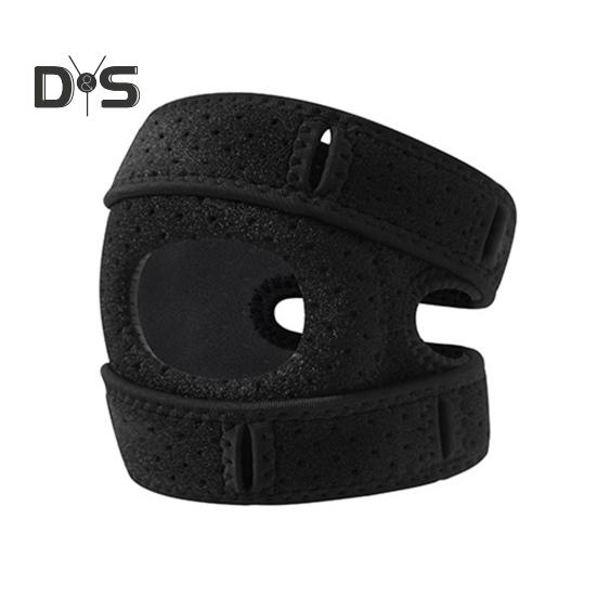 

Регулируемый наколенник с застежкой-липучкой, высокоэластичный, влаговпитывающий, дышащий, поддерживающий наколенник, спортивные аксессуары M чёрный