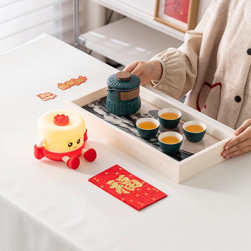 

Hongyu Ceramic Tea Set Gift Box with Quicksand Calendar Night Light