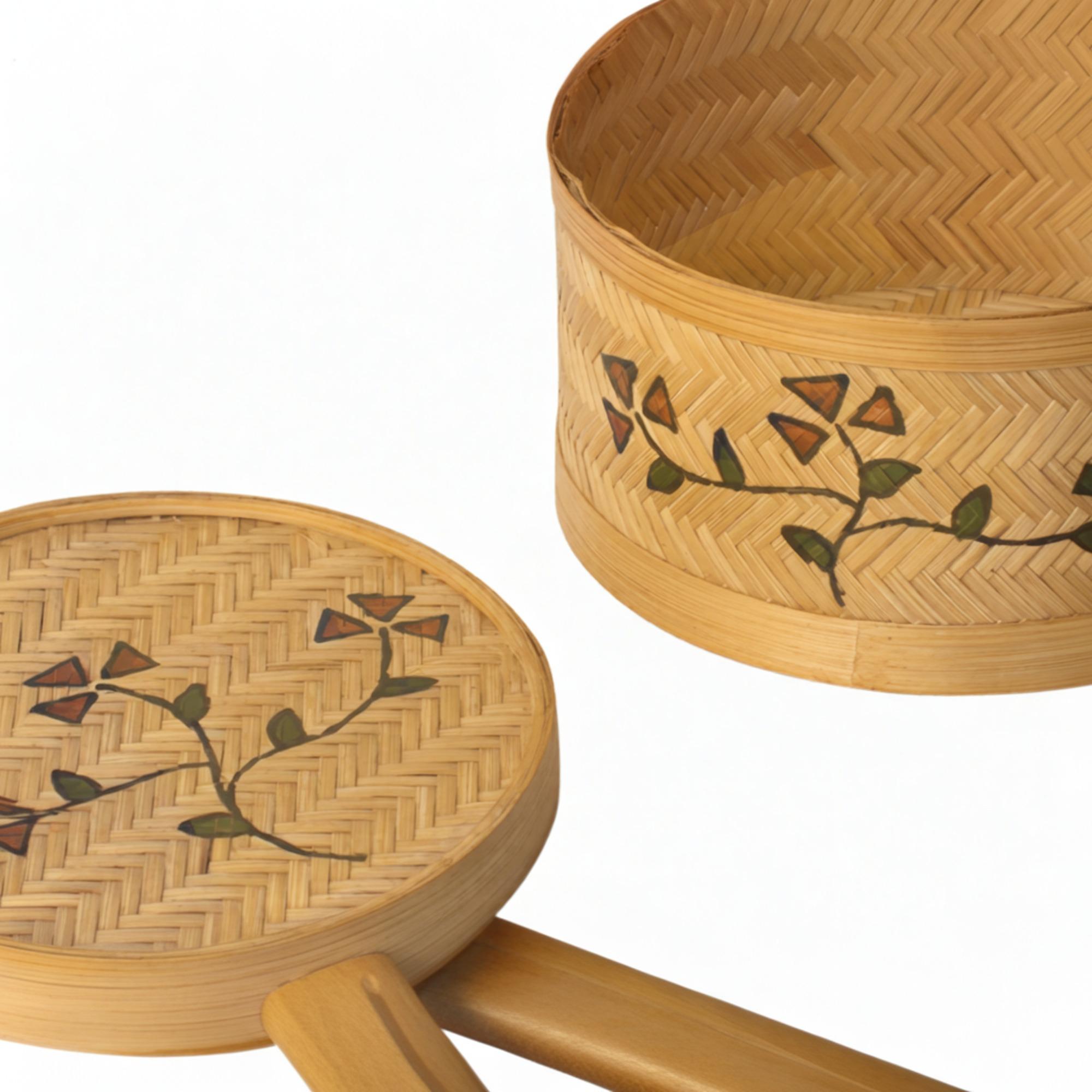 Hand Painted Bamboo Round Box коричневый