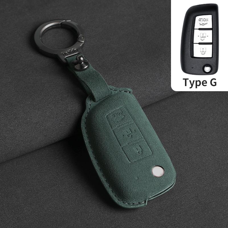 Suede Leather Car Key Case Cover Key Bag For Nissan Qashqai J11 X-Trail X Trail T32 Juke Tiida Micra Murano Pulsar Altima Maxim