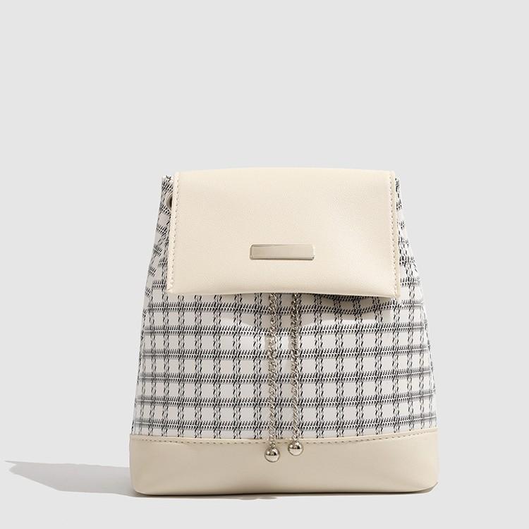 Special-Interest Design Y2g Chain Backpack Female 2025 New Preppy Style Plaid Fashion Casual All-Match Small Bag