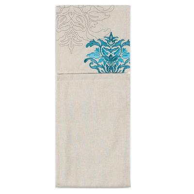 Senko DECORMUSEE Samira Papierhalter Damast Hergestellt in 59472 Hülle, Blau-Graue Stickerei, Japan,