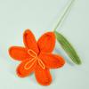 Gehäkelte Tulpe mit Stiel Blatt Handgefertigt Strickblume Ornament Garn Florale Dekoration Muttertag Geburtstag Weihnachtsgeschenk