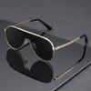 2025 Trendy One-Piece Pilot Sunglasses - Metal Frame, Internet Celebrity Style, Unique Design