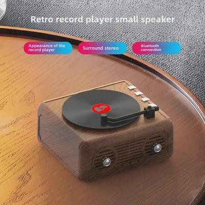 Retro Bluetooth Vinyl Record Player with Card Insert – Mini Speaker Birthday Gift