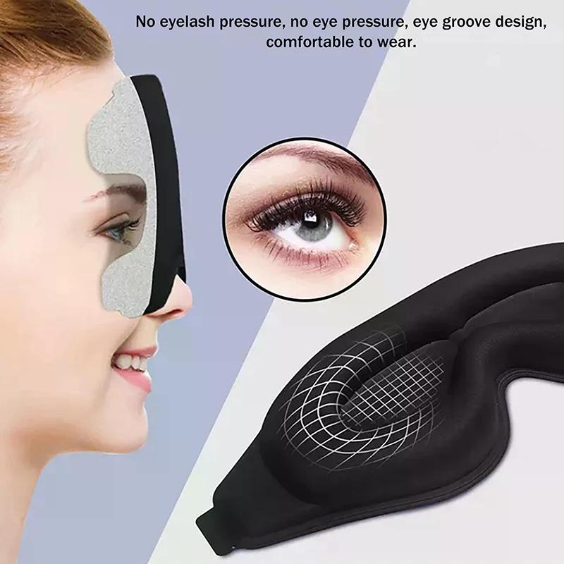 3D Cooling Eye Mask Sleep Mask Pressure-Free & Light Block-Out Eye Mask for Sleep with Easy Adjustable Elastic Strap