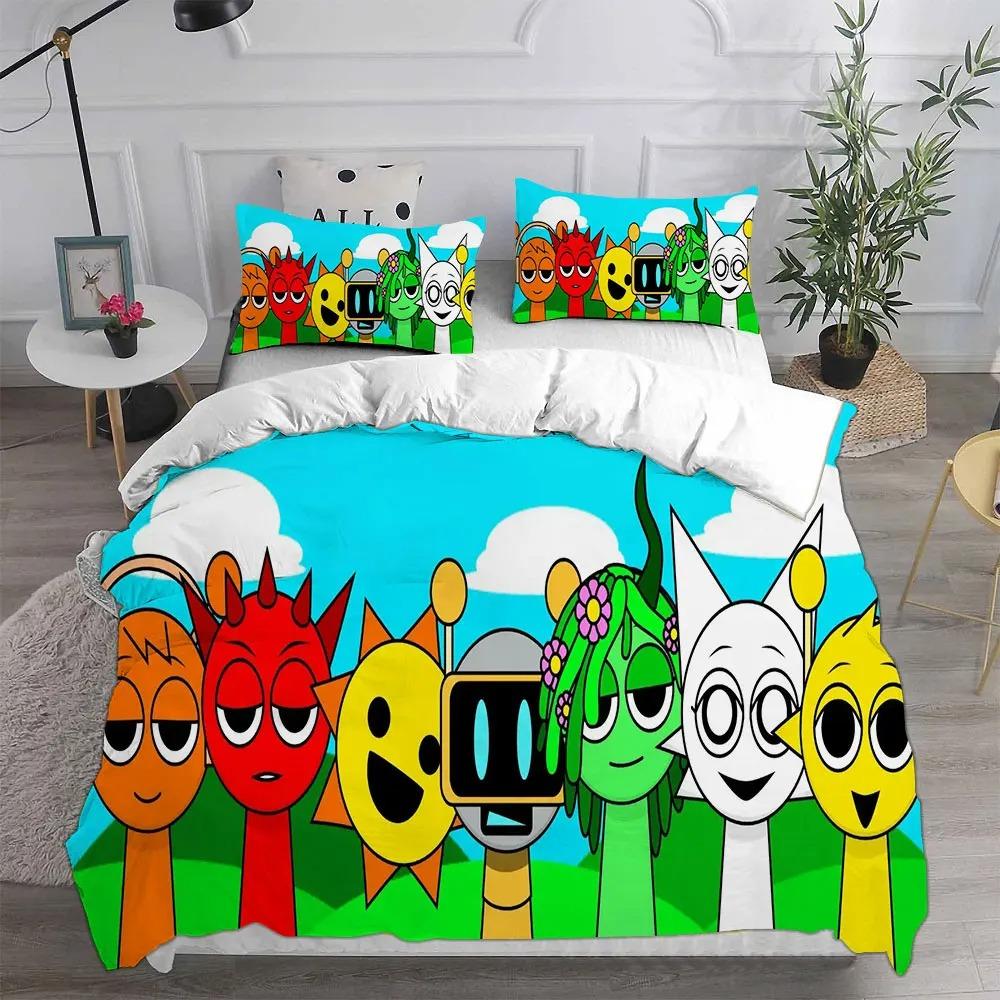 New 3d Print Game Sprunki Bedding Sets Bed Cover Comforter Duvet Cover Pillow Case 2-3 Pieces Sets Kids Adult Bedroom Decoration