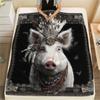 1PC Adorned Wild Sovereign Print FlAannel Blanket, High quality Comfortable for All Seasons, Home Decor, Warmth and Comfort
