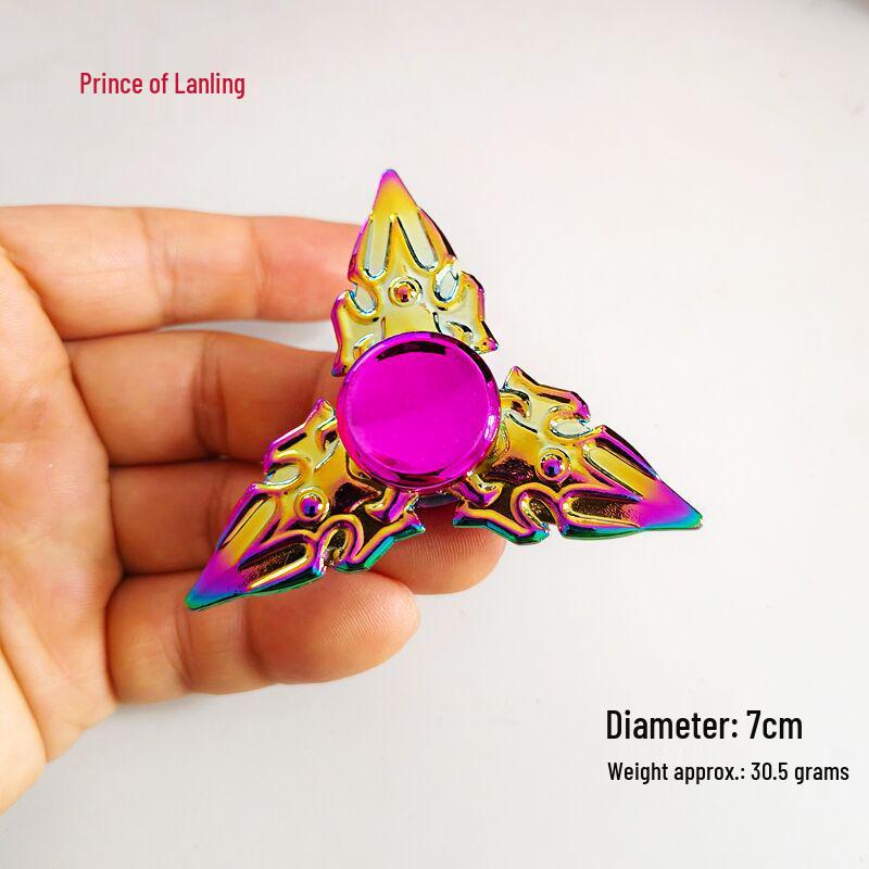 Colorful Zinc Alloy Fidget Spinner: Black Tech Stress-Relief Toy for Students and Kids.