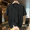 Summer Casual Round Neck Short Sleeved T-shirt for Men Thin Trendy Handsome  Loose Plus Size Fat Casual 12xl 185kg Men Clothing