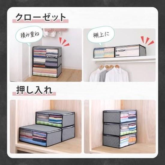 Astro Activated Charcoal Deodorizing Clothing Storage Case Set 3 Gray Power Breathable Non-Woven Fabric Protects Contents from Dust Dirt Transparent