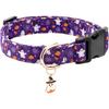 Dog Collars with Ghost Patterned Design for Dogs Adjustable Buckle Pet Collar for Cat Kitten Small Medium Large Dogs Halloween
