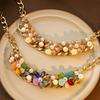 Flower Pearl Necklace, Light Luxury High-End Geometric Water Drop Collarbone Chain, Dinner Accessories, Accessories, Women