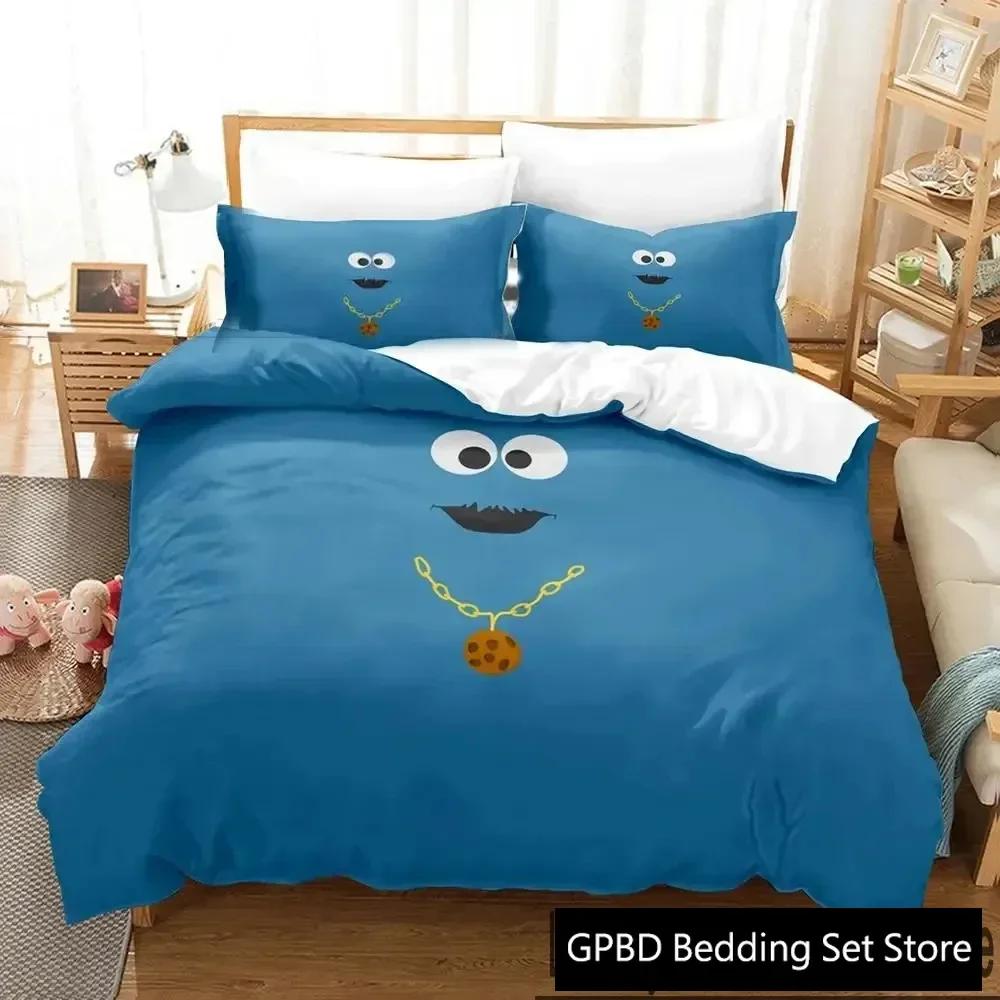 3D Print Cookie Cartoon Monster Anime Bedding Set Double Twin King Duvet Cover Comforter Pillowcase Boys Girls Adults Bedroom