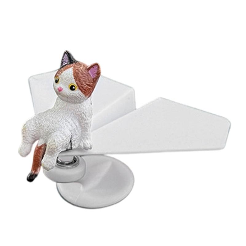 Solar Powered Rotating Airplanes Car Accessory Dashboard Decoration ABS Craft with Secure Silicone Mount for Long Travel