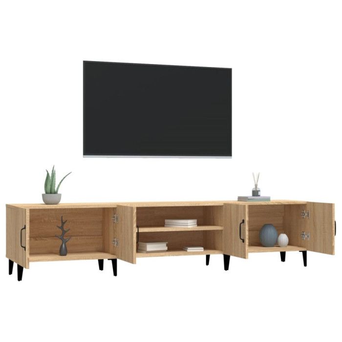 vidaXL TV Stand Sonoma Oak 180x31.5x40 Cm Engineered Wood 816267