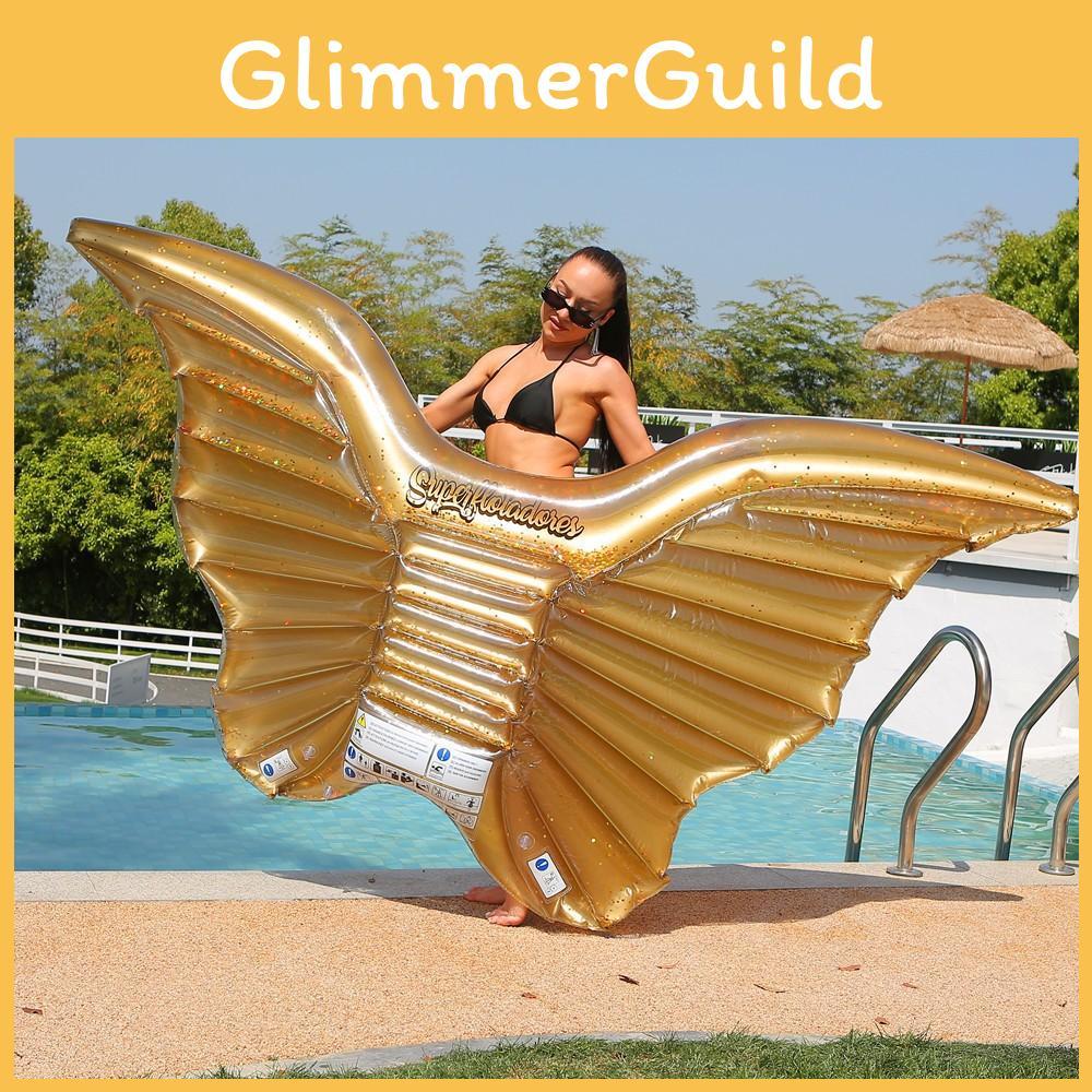 Angel Wing Inflatable Glitter Pool Float Butterfly Float Gold Water Float Wholesale