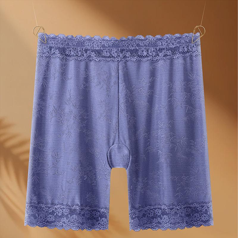 Plus Large Size Female Spring and Summer Lace Anti Wear High Waist Safety Leggings