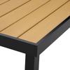 Aluminium Outdoor Garden Dining Table for 8 People, Faux Wood Top, for Garden, Patio, 190 X 90 X 74 Cm, Natural