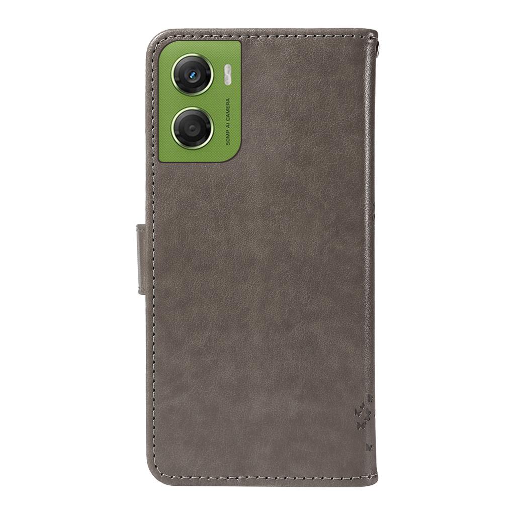 For Motorola Moto G06 4G Phone Case with Stand Cat Tree Pattern Leather Wallet Mobile Cover