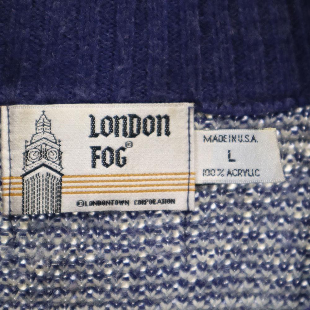LONDON FOG 70. léta 80. léta Vyrobeno v USA Severský vzor Rolák Pletená bunda Pánská Použitá
