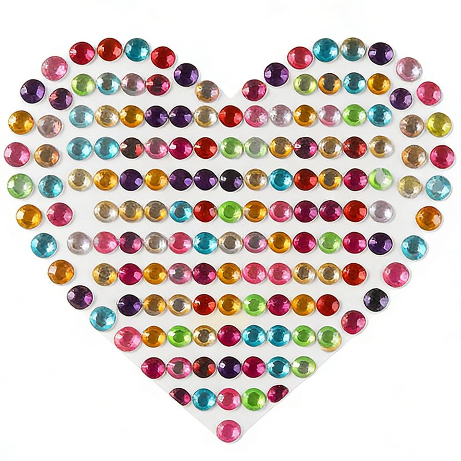 4 Sheets Bling Rhinestone Stickers Self-Adhesive - Round Crystal Gem Stickers for DIY Crafts, Makeup, Nail Art and Party Decor
