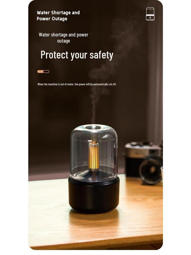 Ultrasonic Silent Aroma Diffuser with Candlelight Effect for Office, Hotel & Home
