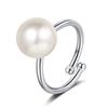 925 Sterling Silver Simple Versatile Line Baroque Pearl Bead Ring Birthday Party Anniversary Gift