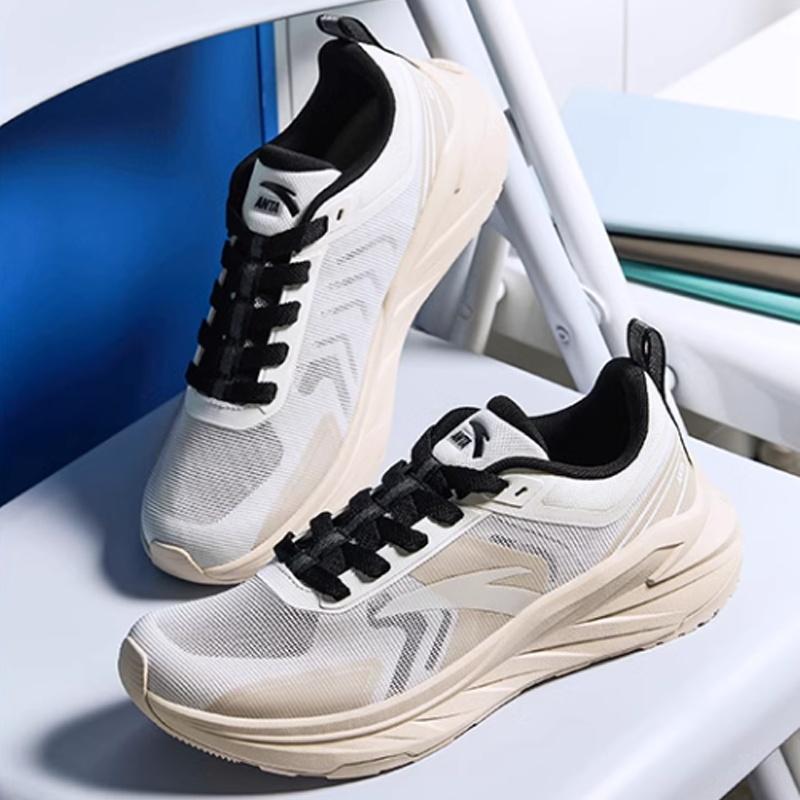 Anta Slip Resistant Abrasion Resistant Low Top Training Shoes Men's Beige 912528892-2