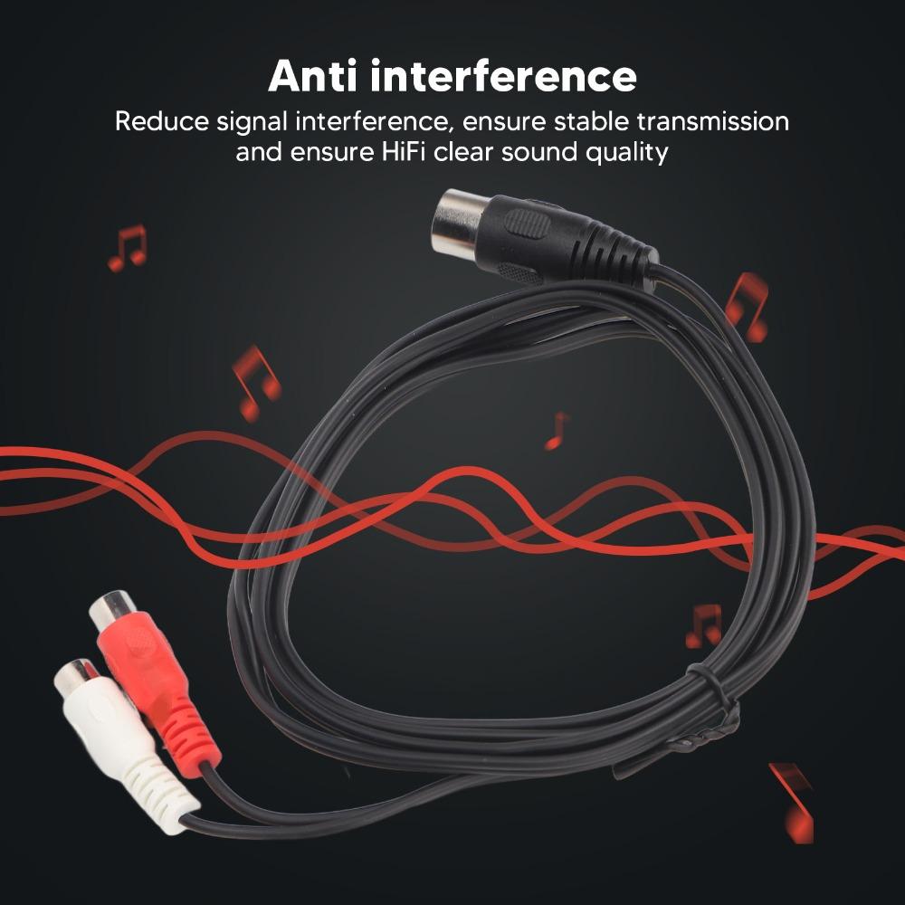 Plug and Play 8 Pin Din To 2RCA Adapter Professional 8 Pin Male To Female 2RCA  Sound Equipment