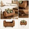 Vintage Style Indoor Outdoor Succulent Planter Tank Shape Metal Container Rustic Decorative Flower Pot for Home Garden Patio