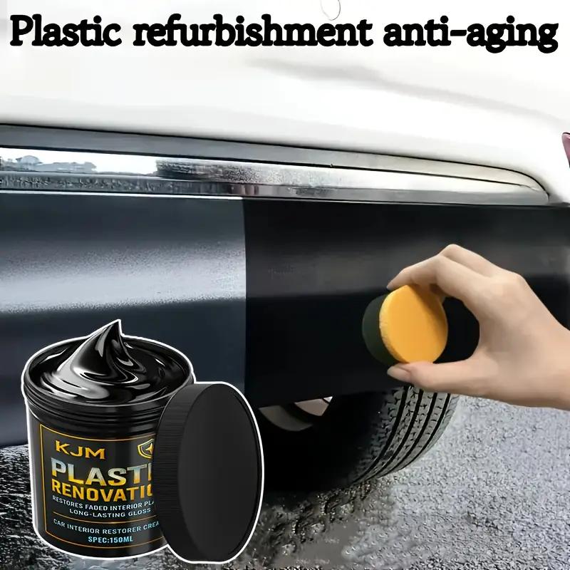 Black Plastic Restorer - Suitable for Automotive Plastics, Trim Strips,and Tires|Rich Gloss|Restores Faded Surfaces |High-Gloss