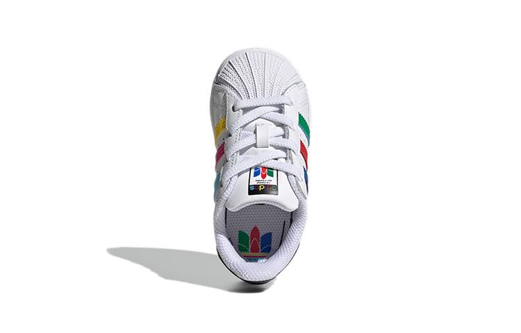 Adidas Originals SUPERSTAR Abrasion Resistant Low top Toddler Shoes White Infant And Toddler FW5240