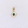 18K Gold Plated Colored Diamond Square Pendant with Chain - Pearl Necklace & Sweater Jewelry Accessory