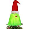 Yousheng Green Gnome Christmas Tree Topper Plush Xmas Elf Tree Topper Decoration for Christmas Tree Holiday Home Decor