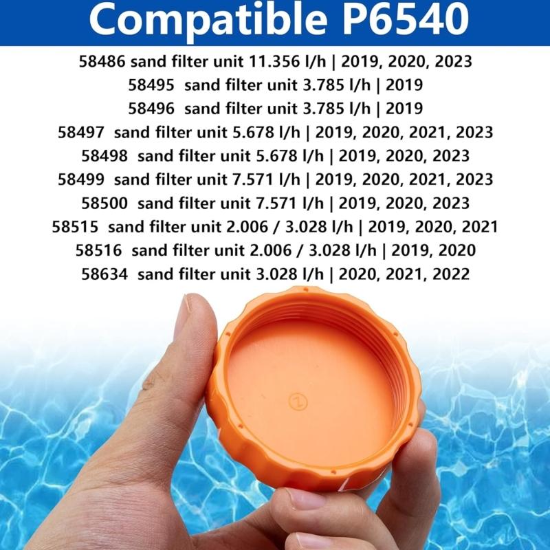 Pack Of 2 Plastic Drain Cover Caps For Sand Filter Pumps Replacement Parts Thread Size 60mm Threaded Pool Accessory