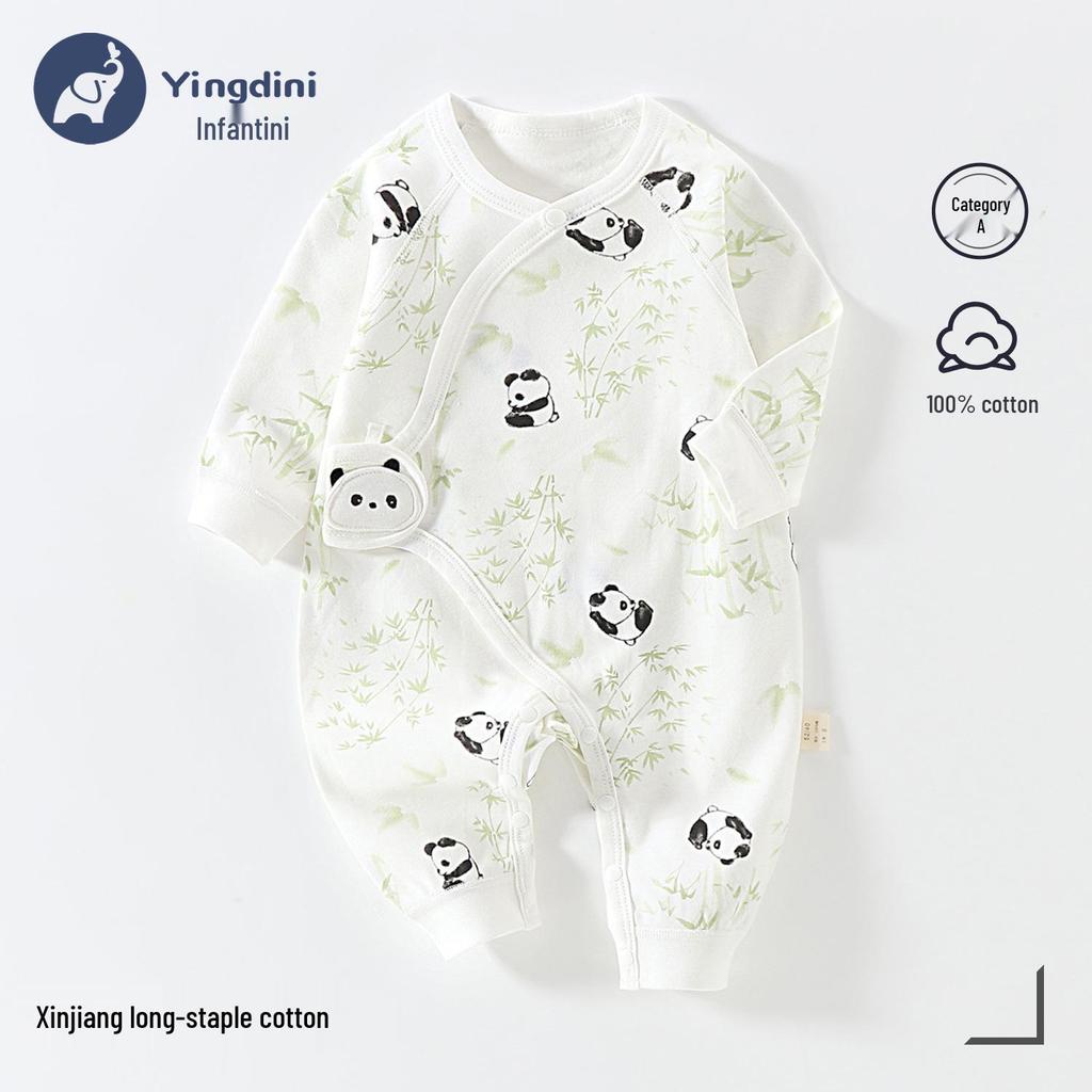 Neugeborenen Strampler aus reiner Baumwolle mit Schmetterlingsmotiv - Atmungsaktiver doppellagiger Anzug für Herbst und Frühling