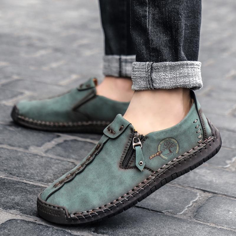 Scarpe casual in pelle da uomo primaverili e autunnali Scarpe da guida per auto da uomo di grandi dimensioni Scarpe casual fatte a mano traspiranti da uomo