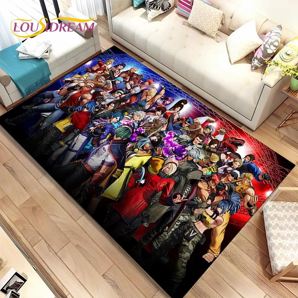 3D King of Fighters Retro Game Gamer Area Rug,Carpet Rug for Home Living Room Bedroom Sofa Doormat Decor,Kids Non-slip Floor Mat