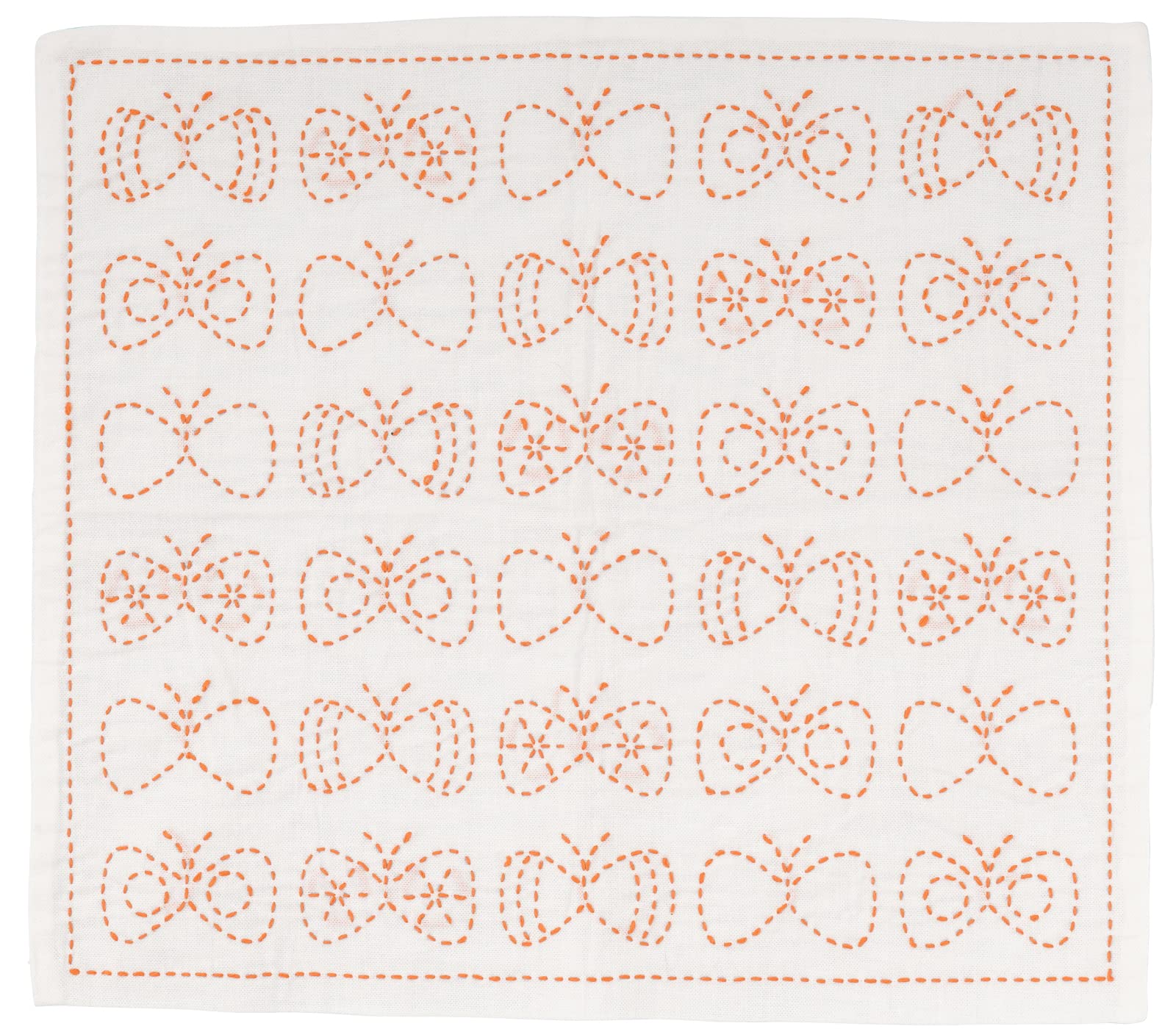 Raw wool sashiko dishcloth sashiko kit butterfly