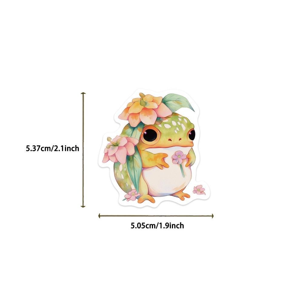 50-Piece Original Colorful Juicy Chubby Frog Stickers - DIY Waterproof Decor for Guitars, Notebooks, Luggage, Phone Cases